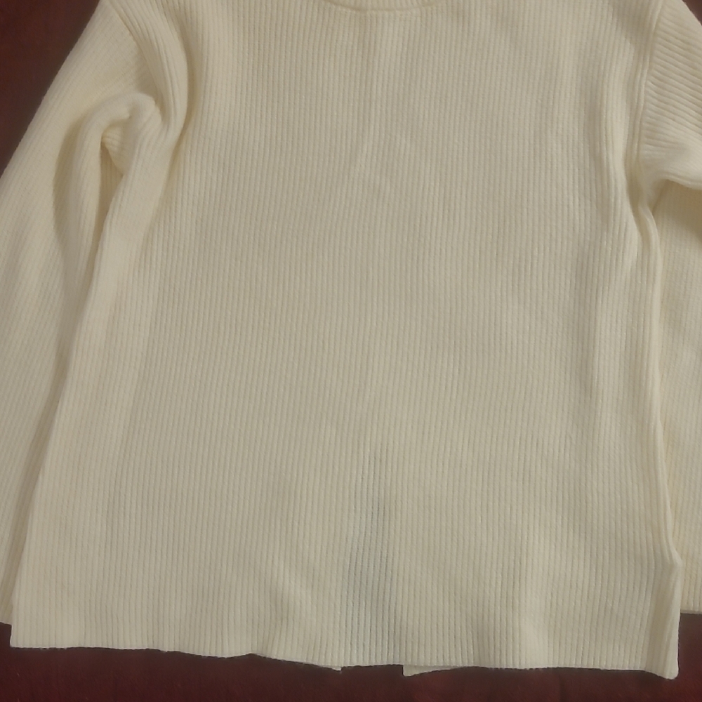 The Drop Ivory Ribbed Knit Sweater